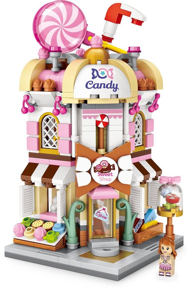 ĐỒ CHƠI LẮP RÁP CỬA HÀNG KẸO 125X80X165MM