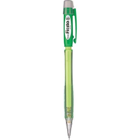 Bút Chì Bấm Pentel FIESTA 0.5mm - AX105D Thân Nhựa Trong Có Gôm - Màu Xanh Lá