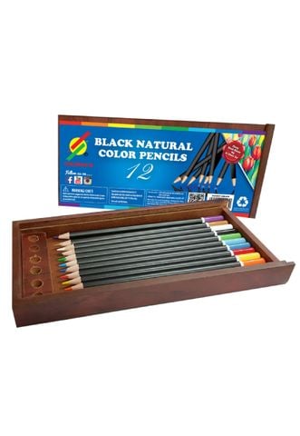 Hộp Gỗ 12 Cây Chì Thân Đen CP-12 BLACK