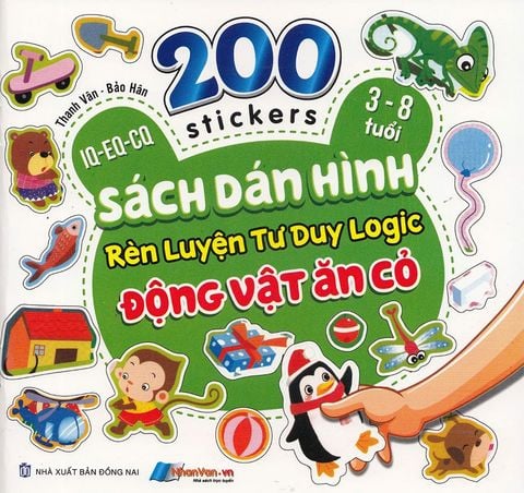 200 Stickers - Sách Dán Hình Rèn Luyện Tư Duy Logic - Động Vật Ăn Cỏ