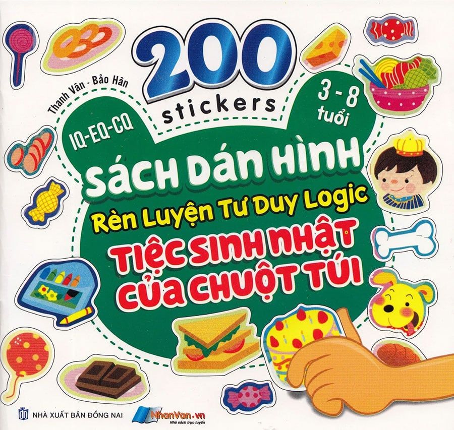 200 Stickers - Sách Dán Hình Rèn Luyện Tư Duy Logic - Tiệc Sinh Nhật Của Chuột Túi