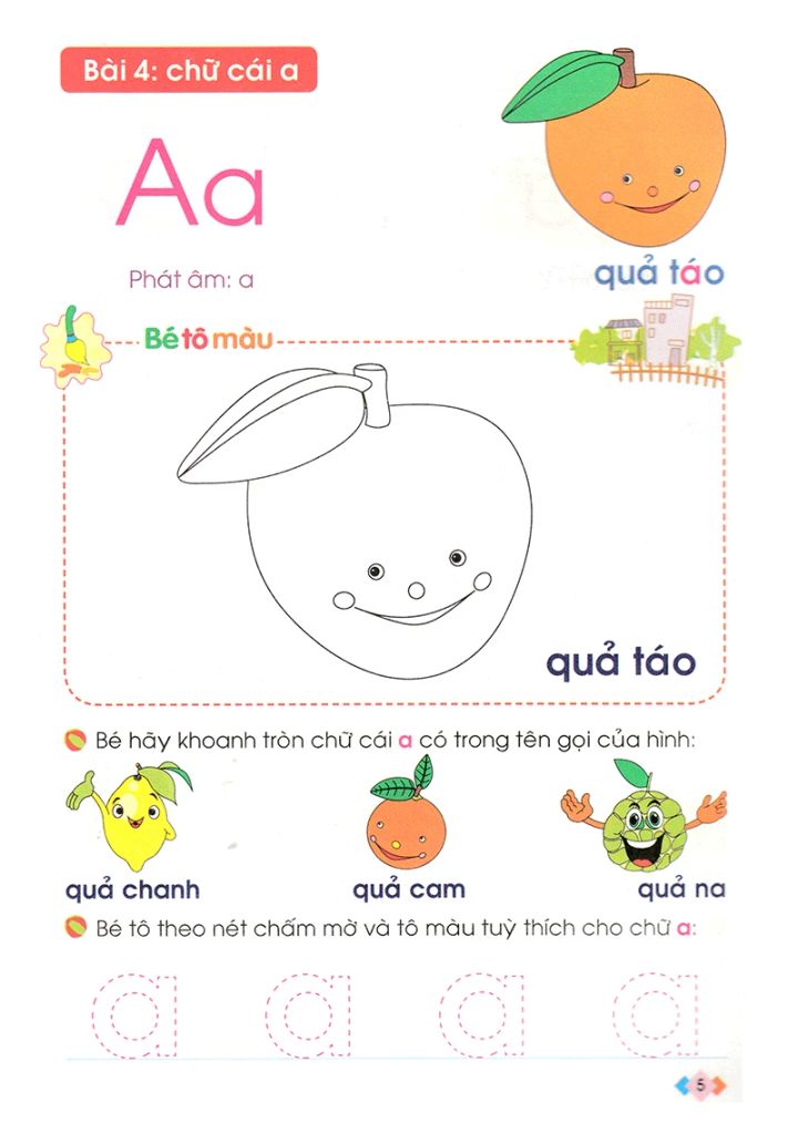 NHẬN BIẾT VÀ LÀM QUEN VỚI CHỮ CÁI  4-5T