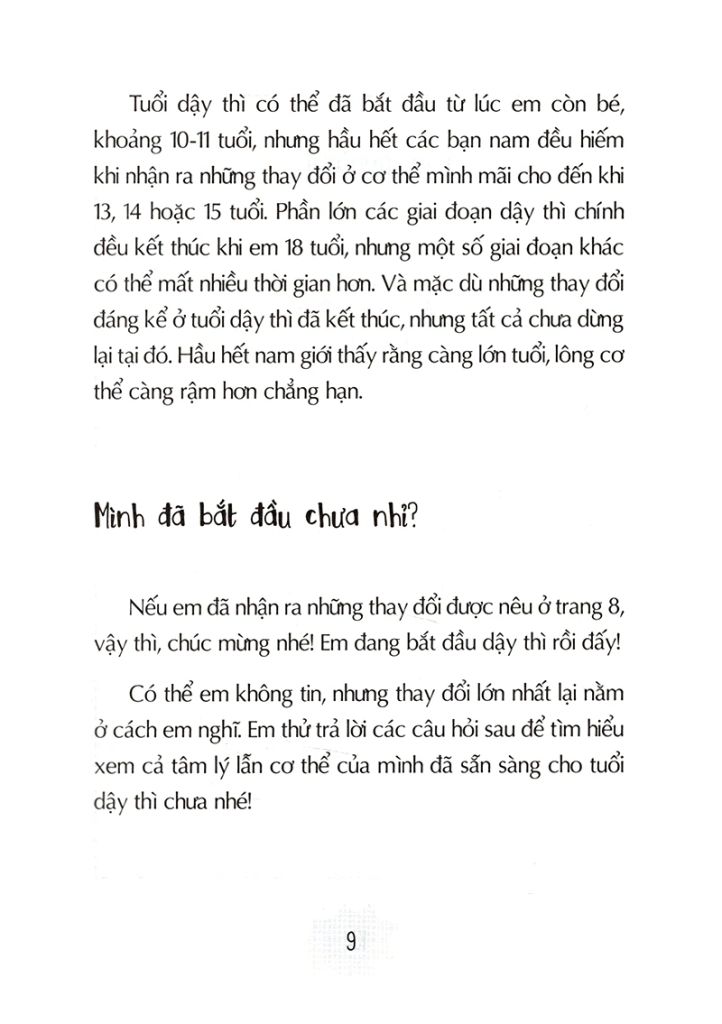 TUỔI DẬY THÌ - TỪ CẬU BÉ ĐẾN ANH CHÀNG