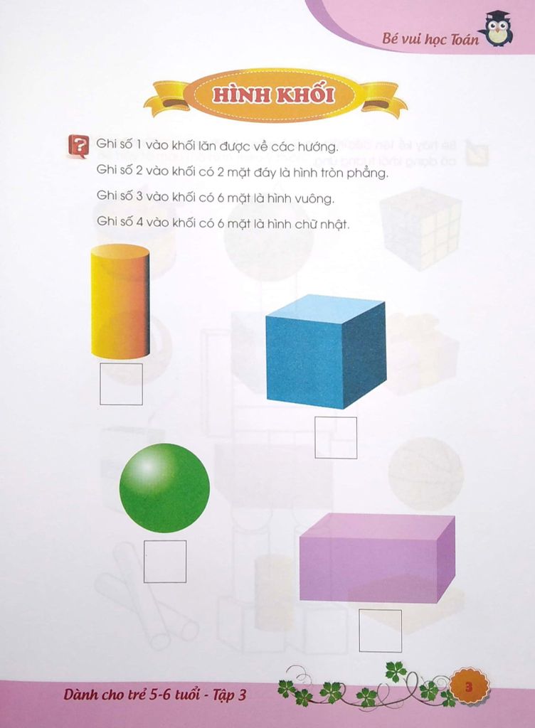 BÉ VUI HỌC TOÁN TẬP 3-DÀNH CHO TRẺ 5-6 TUỔI