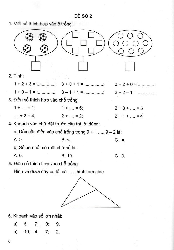 BỘ ĐỀ KIỂM TRA TOÁN - TIẾNG VIỆT 1