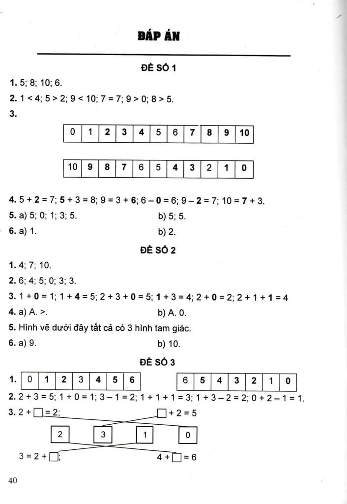 BỘ ĐỀ KIỂM TRA TOÁN - TIẾNG VIỆT 1