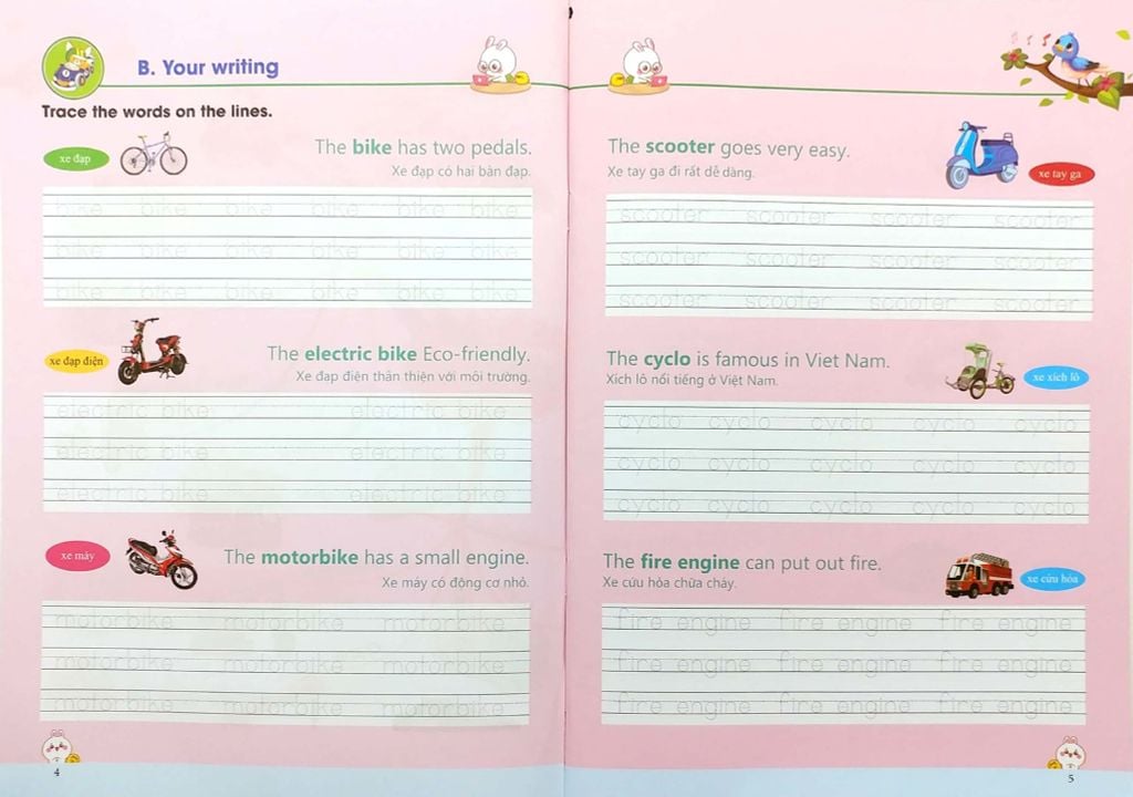 Writing English For Kids - Tập Viết Tiếng Anh Cho Trẻ - Giao Thông
