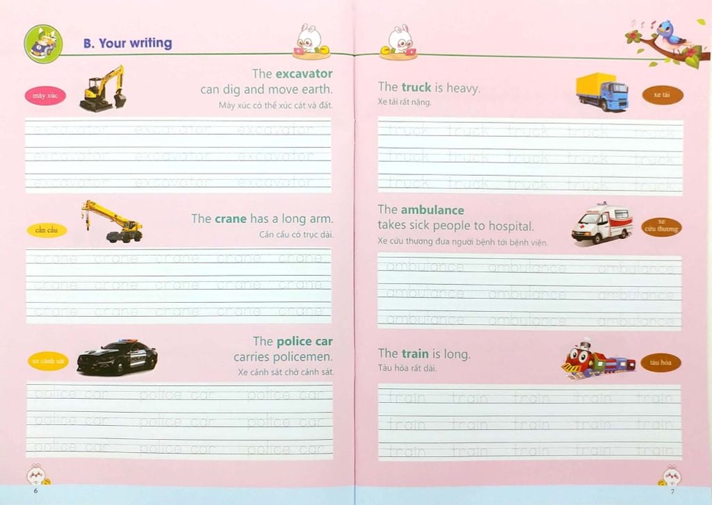 Writing English For Kids - Tập Viết Tiếng Anh Cho Trẻ - Giao Thông