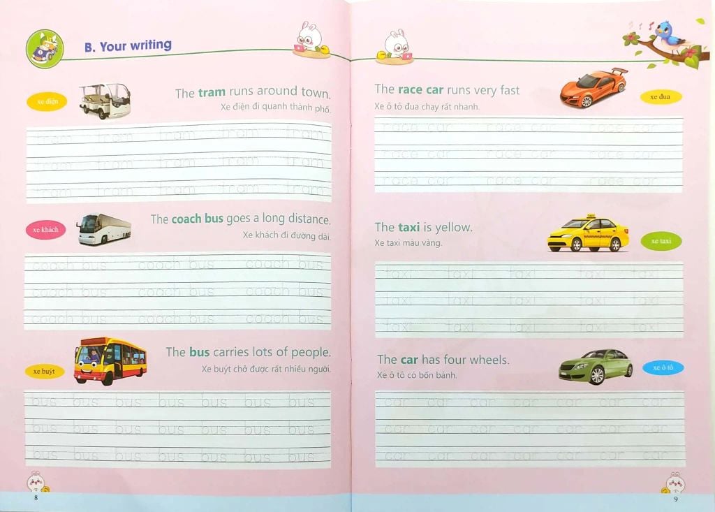 Writing English For Kids - Tập Viết Tiếng Anh Cho Trẻ - Giao Thông
