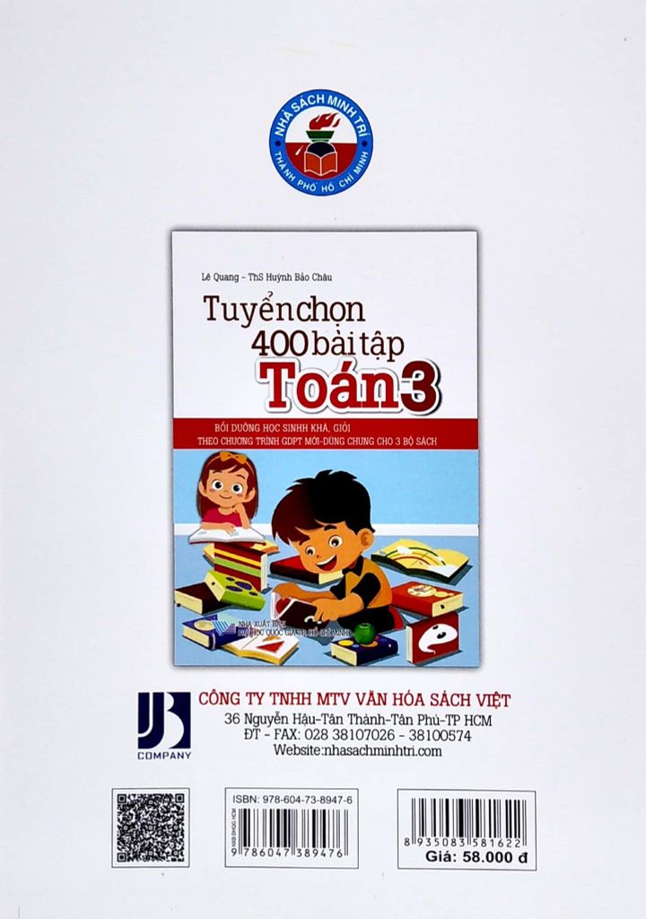 TUYEN CHON 400 BAI TAP TOAN 3 (CTM- DUNG CHUNG CHO 3 BO SACH)