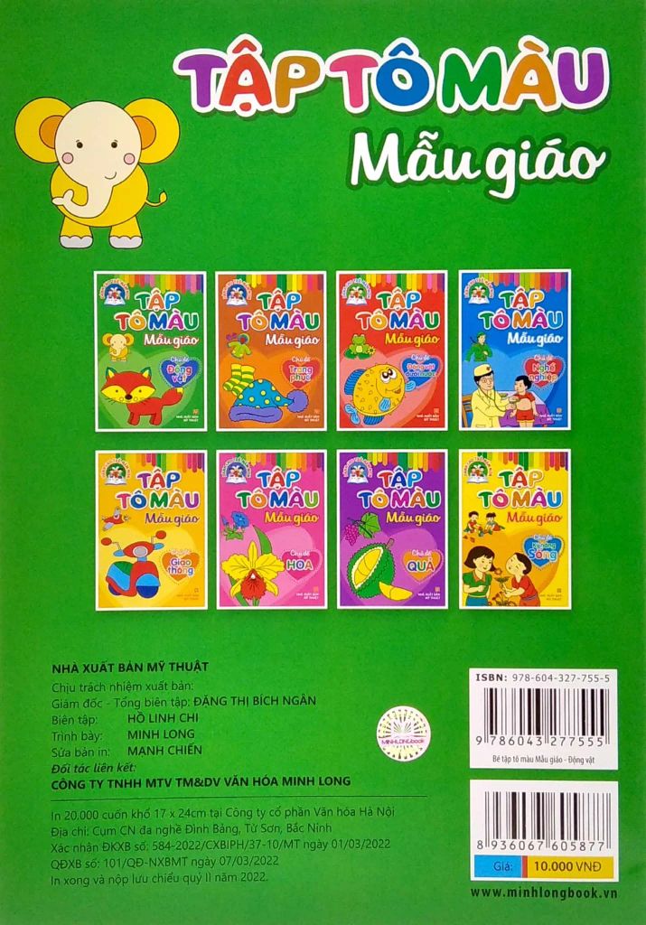 Tập Tô Màu Mẫu Giáo - Chủ Đề Động Vật