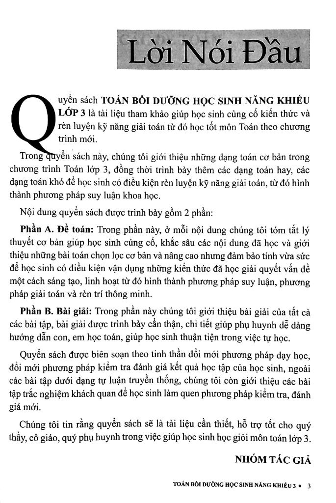 TOÁN 3 BỒI DƯỠNG HỌC SINH NĂNG KHIẾU
