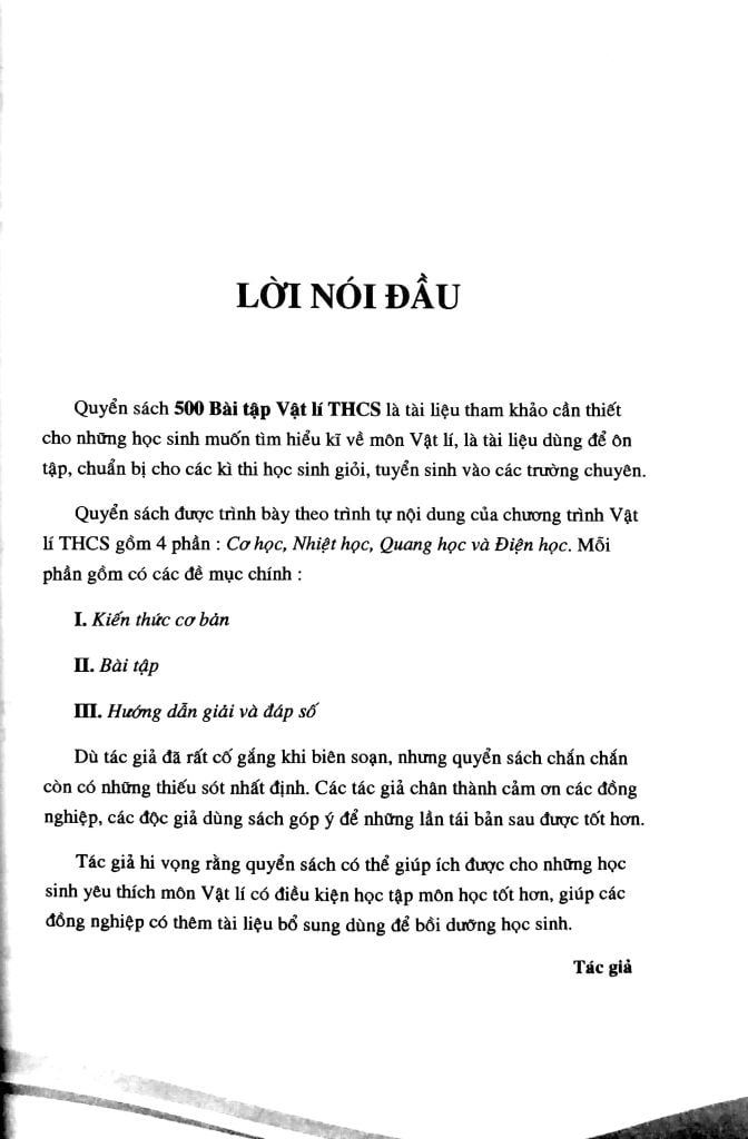 500 BÀI TẬP VẬT LÍ THCS (THEO CT GDPT MỚI)