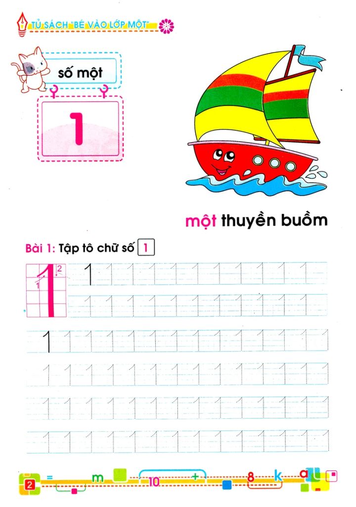 BÉ TẬP ĐẾM & TẬP TÔ DÀNH CHO TRẺ CHUẨN BỊ VÀO LỚP 1-TỦ SÁCH BÉ VÀO LỚP 1