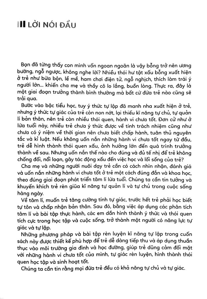 Kĩ Năng Xã Hội Cho Học Sinh Tiểu Học - Tự Giác Và Tự Lập