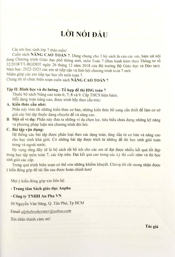 NÂNG CAO TOÁN 7 TẬP 2