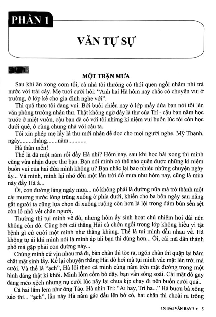 150 BÀI VĂN HAY 7  (DÙNG CHUNG CÁC BỘ SGK HIỆN HÀNH)