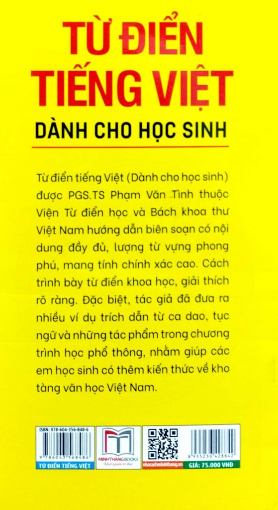 TỪ ĐIỂN TIẾNG VIỆT DÀNH CHO HỌC SINH (KHỔ 8*13)