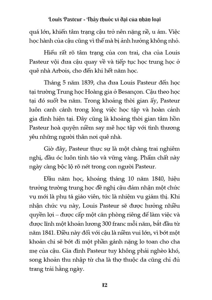 KỂ CHUYỆN CUỘC ĐỜI CÁC THIÊN TÀI-LOUIS PASTEUR