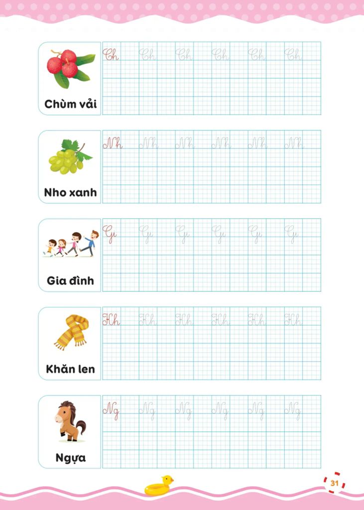 Vở Luyện Viết – Hạ Cỡ Chữ - Chữ Ô Li Nhỏ – Quyển 1: Chữ Hoa