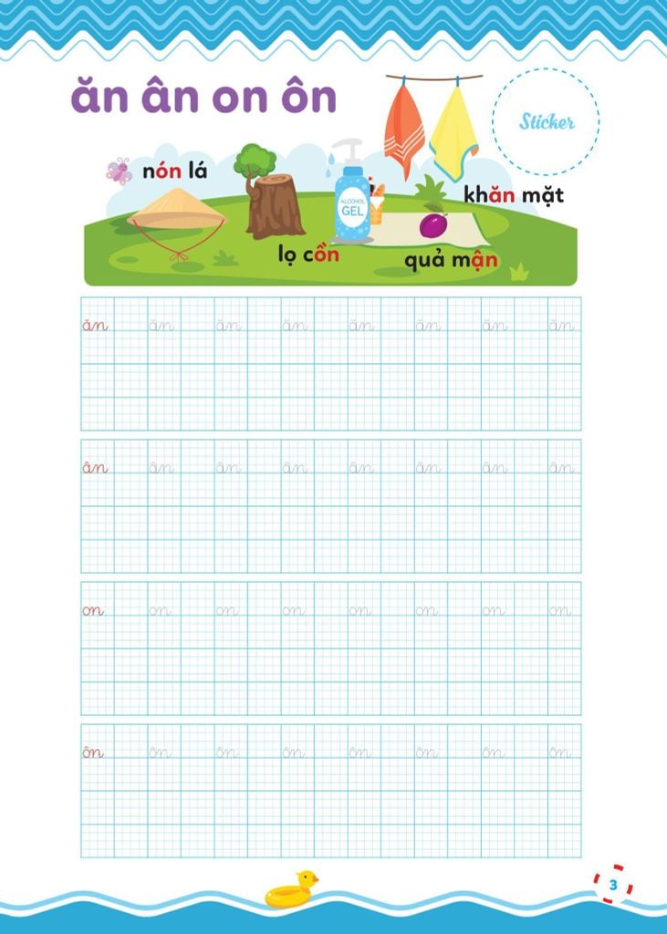 Vở Luyện Viết – Hạ Cỡ Chữ - Chữ Ô Li Nhỏ – Quyển 3: Vần