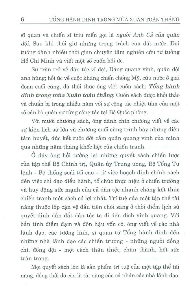 TỔNG HÀNH DINH TRONG MÙA XUÂN TOÀN THẮNG