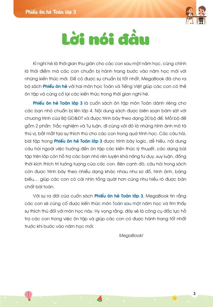 PHIẾU ÔN HÈ TOÁN LỚP 3