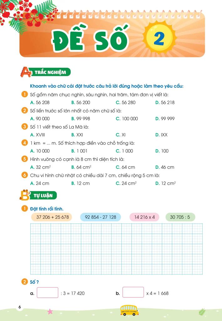 PHIẾU ÔN HÈ TOÁN LỚP 3