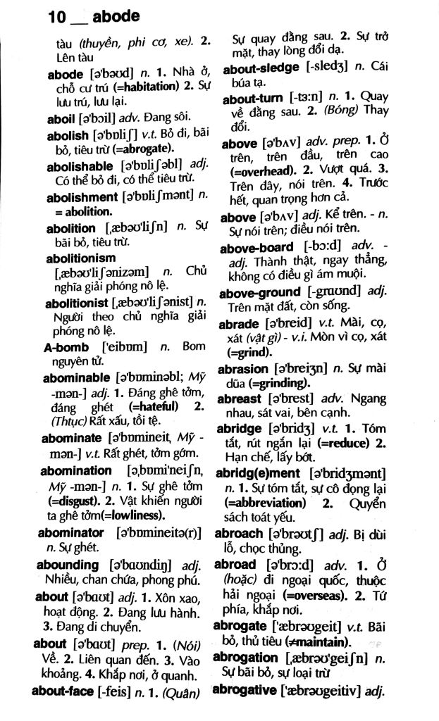 TỪ ĐIỂN ANH VIỆT 75.000 MỤC TỪ VÀ ĐỊNH NGHĨA