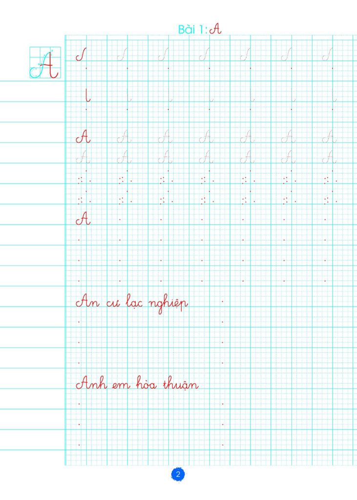 BÉ LUYỆN VIẾT CHỮ ĐẸP T1-LUYỆN VIẾT CHỮ HOA CỠ CHỮ TO