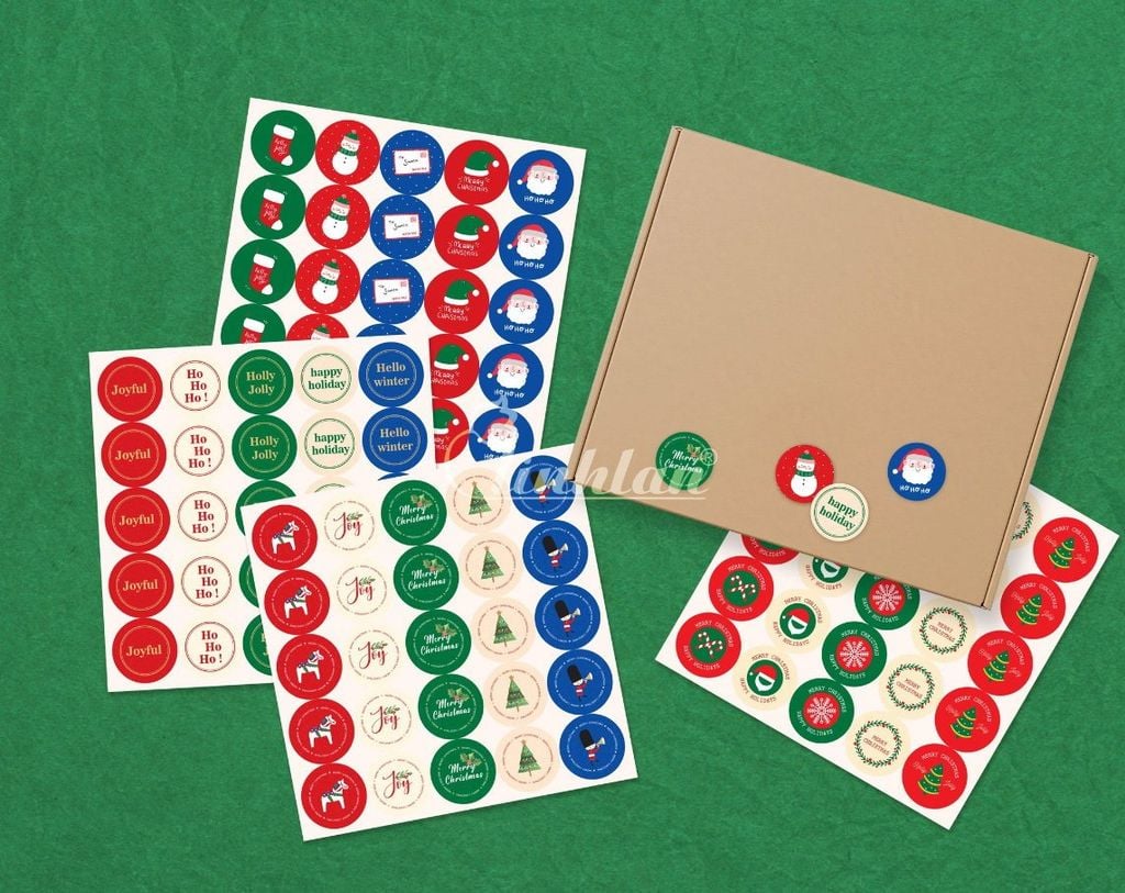 Sticker Tròn Nhỏ Chữ Noel