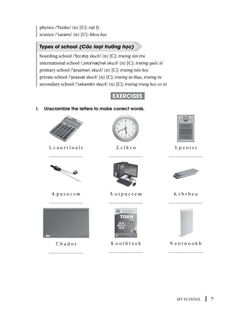 TỪ VỰNG TIẾNG ANH 6 ( CTM- DUNG CHUNG 3 BỘ)