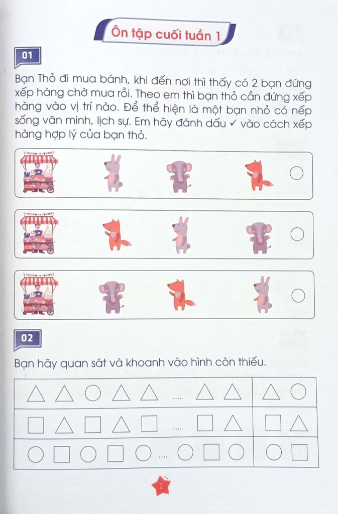 ÔN TẬP CUỐI TUẦN TOÁN 1