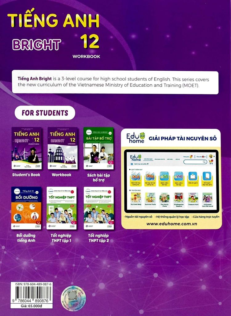 TIẾNG ANH 12- BRIGHT - WORK BOOK (2024)