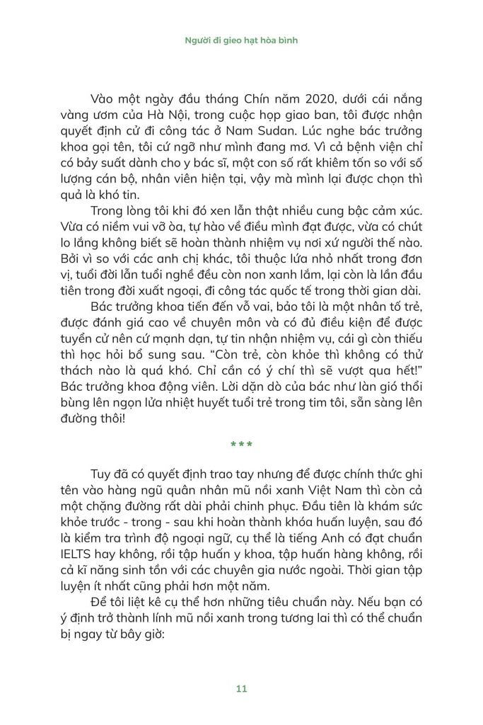 MŨ NỒI XANH VIỆT NAM-NGƯỜI ĐI GIEO HẠT HÒA BÌNH