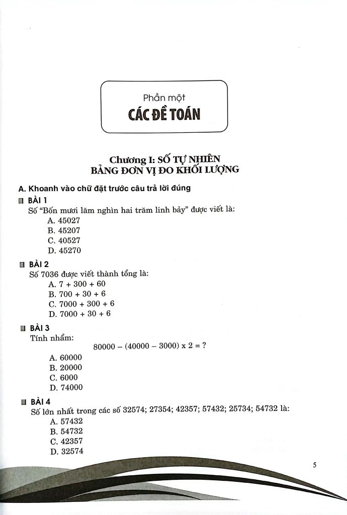 LUYỆN GIẢI CÁC BÀI TẬP TRẮC NGHIỆM TOÁN 4 (THEO CT GDPT MỚI)