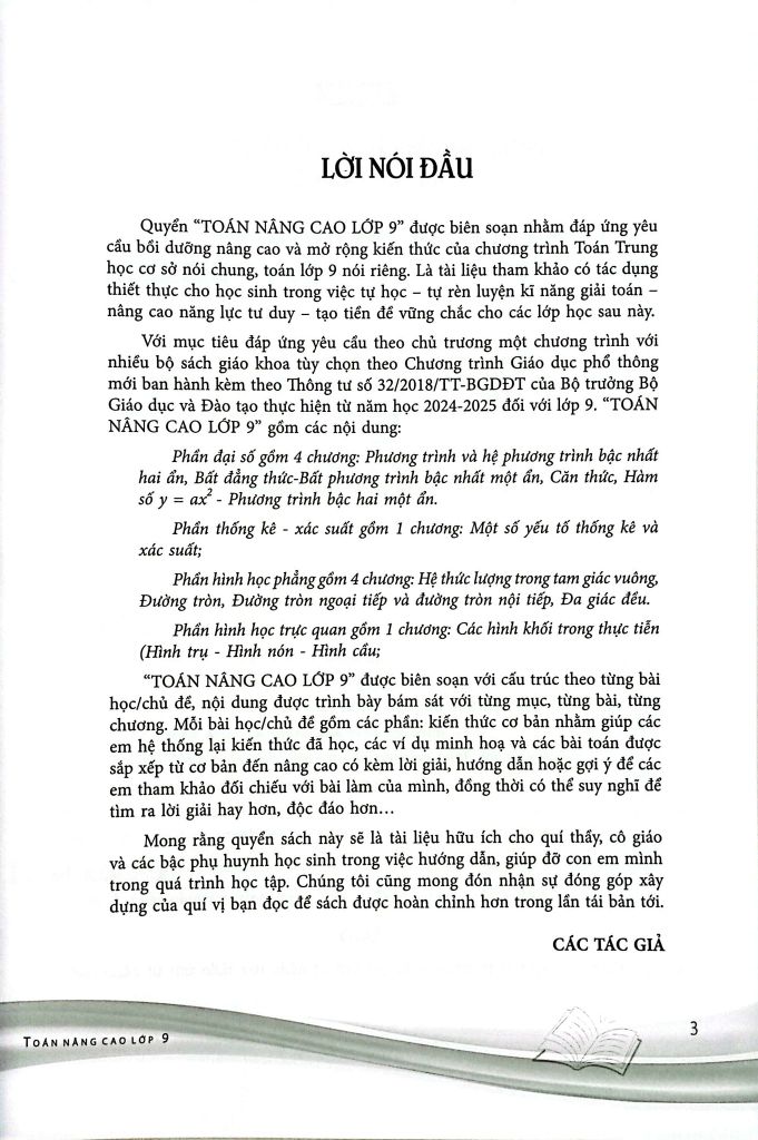 TOÁN NÂNG CAO 9 (BS THEO CHƯƠNG TRÌNH GDPT MỚI)