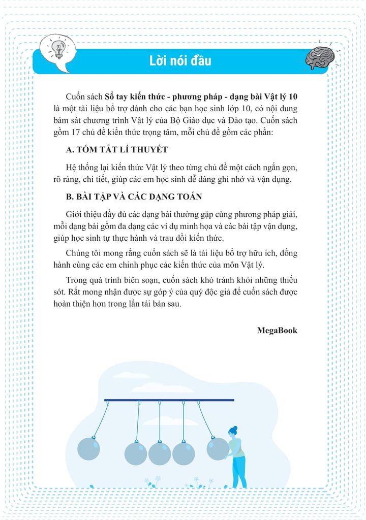 SỔ TAY KIẾN THỨC - PHƯƠNG PHÁP - DẠNG BÀI VẬT LÝ 10