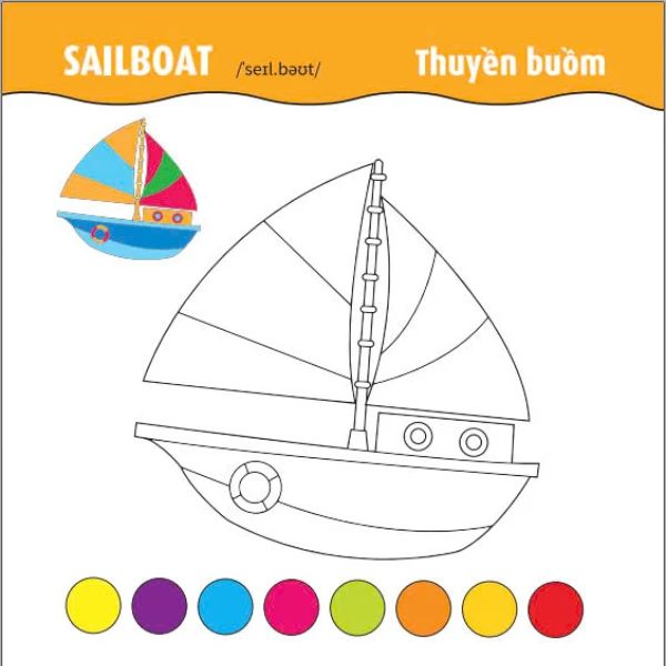 TÔ MÀU Ô TÔ-TÀU THUYỀN MÁY BAY-TẬP 1 SONG NGỮ ANH-VIỆT