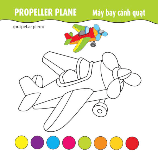 TÔ MÀU Ô TÔ-TÀU THUYỀN MÁY BAY-TẬP 4 SONG NGỮ ANH-VIỆT