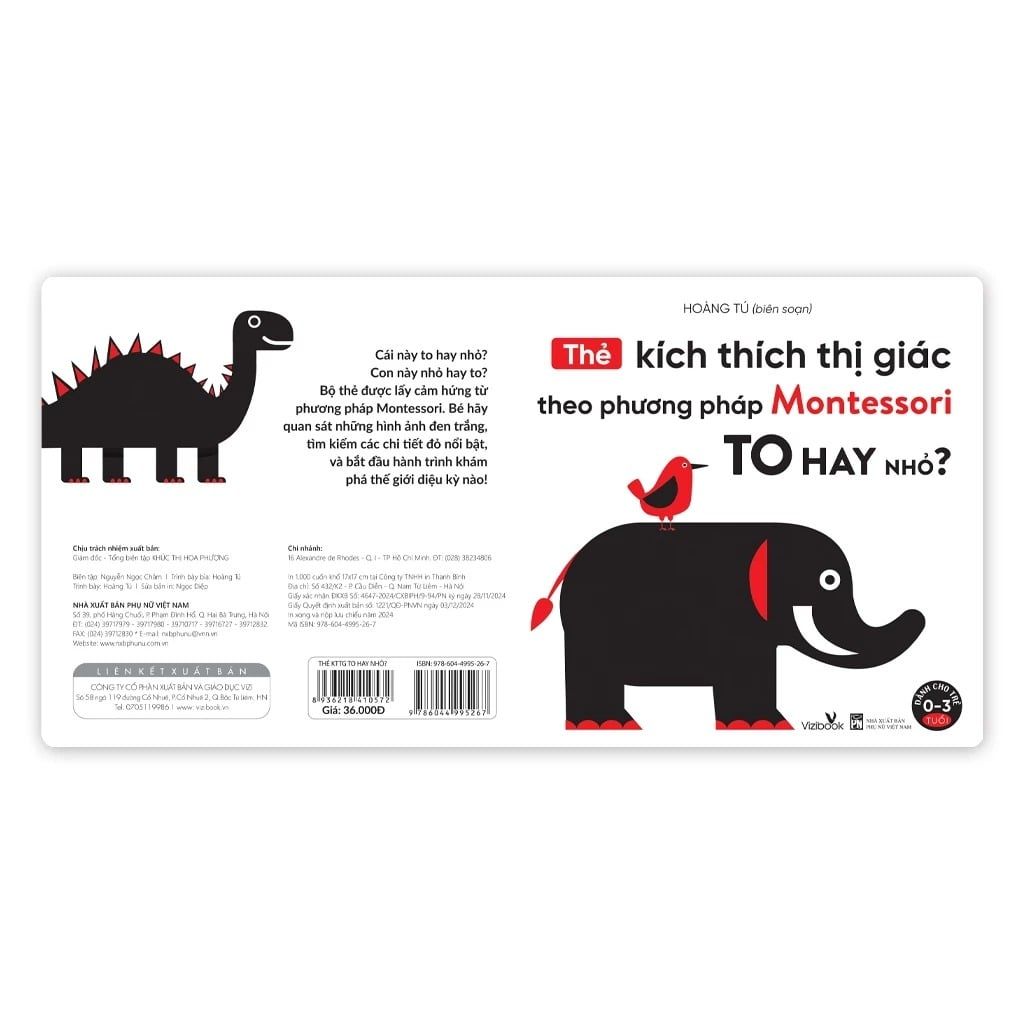 THẺ KÍCH THÍCH THỊ GIÁC THEO PHƯƠNG PHÁP MONTESSORI-TO HAY NHỎ