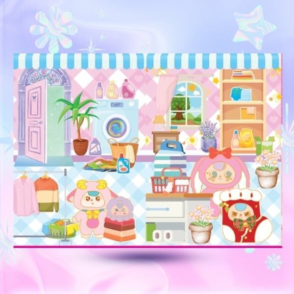 STICKER CHƠI SÁNG TẠO HỌC THÔNG MINH-TRÒ CHƠI ĐỒ HÀNG-BABY THREE CHĂM VIỆC NHÀ