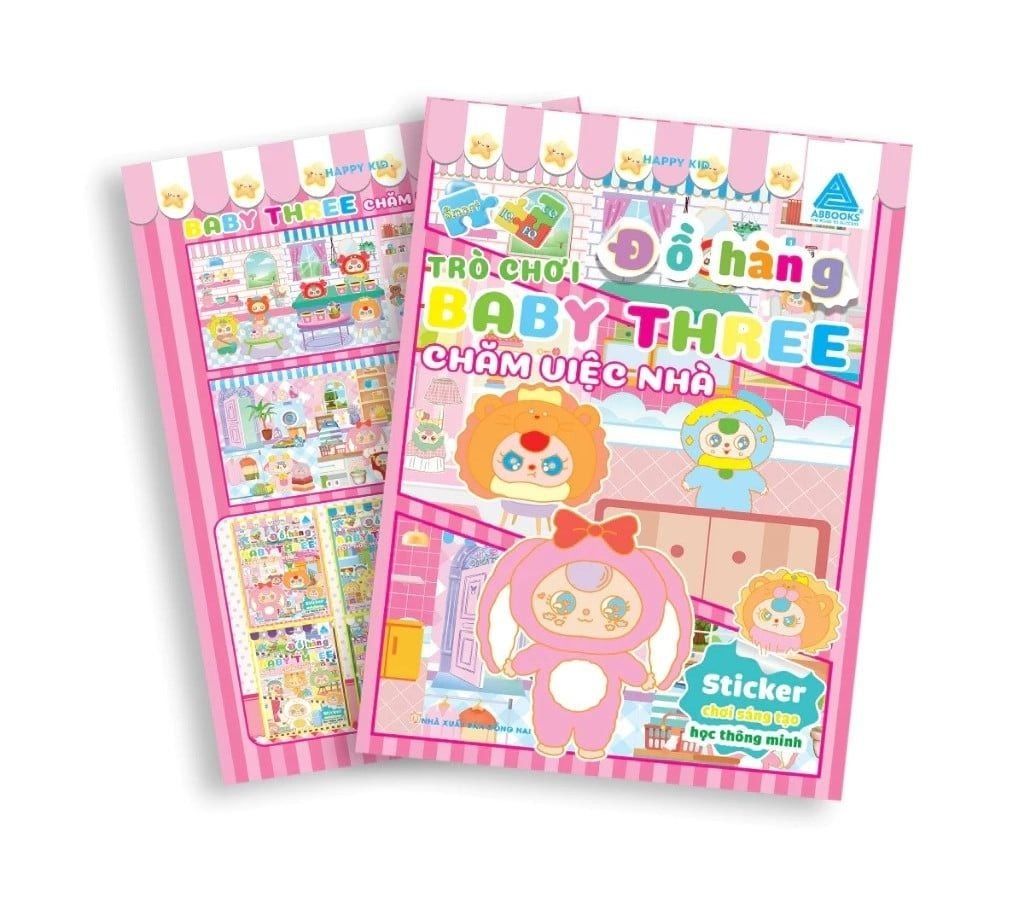 STICKER CHƠI SÁNG TẠO HỌC THÔNG MINH-TRÒ CHƠI ĐỒ HÀNG-BABY THREE CHĂM VIỆC NHÀ