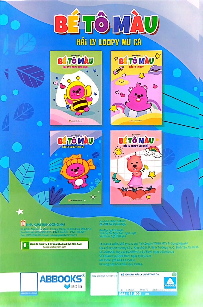 BÉ TÔ MÀU-HẢI LY LOOPY MŨ CÁ