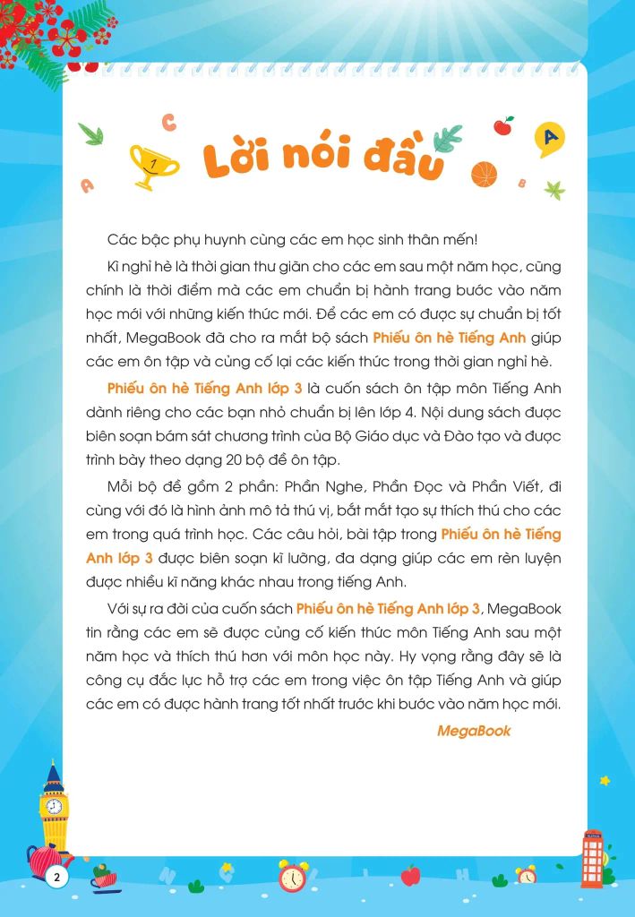 PHIẾU ÔN HÈ TIẾNG ANH LỚP 3