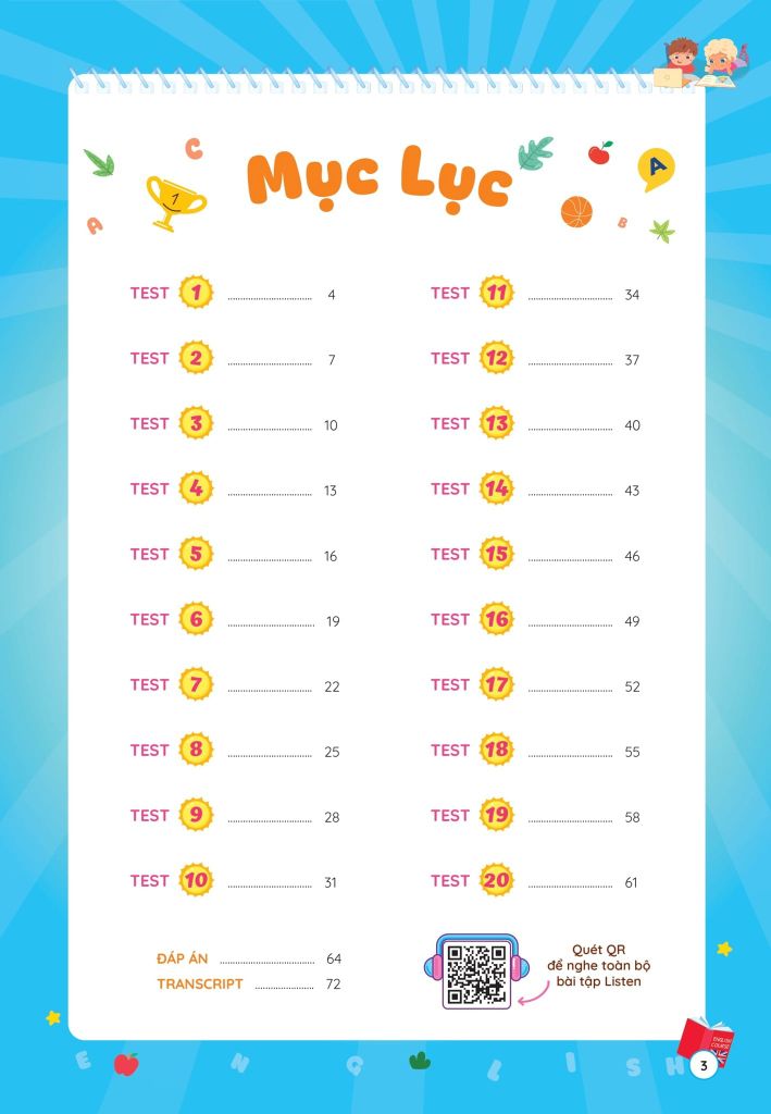 PHIẾU ÔN HÈ TIẾNG ANH LỚP 3