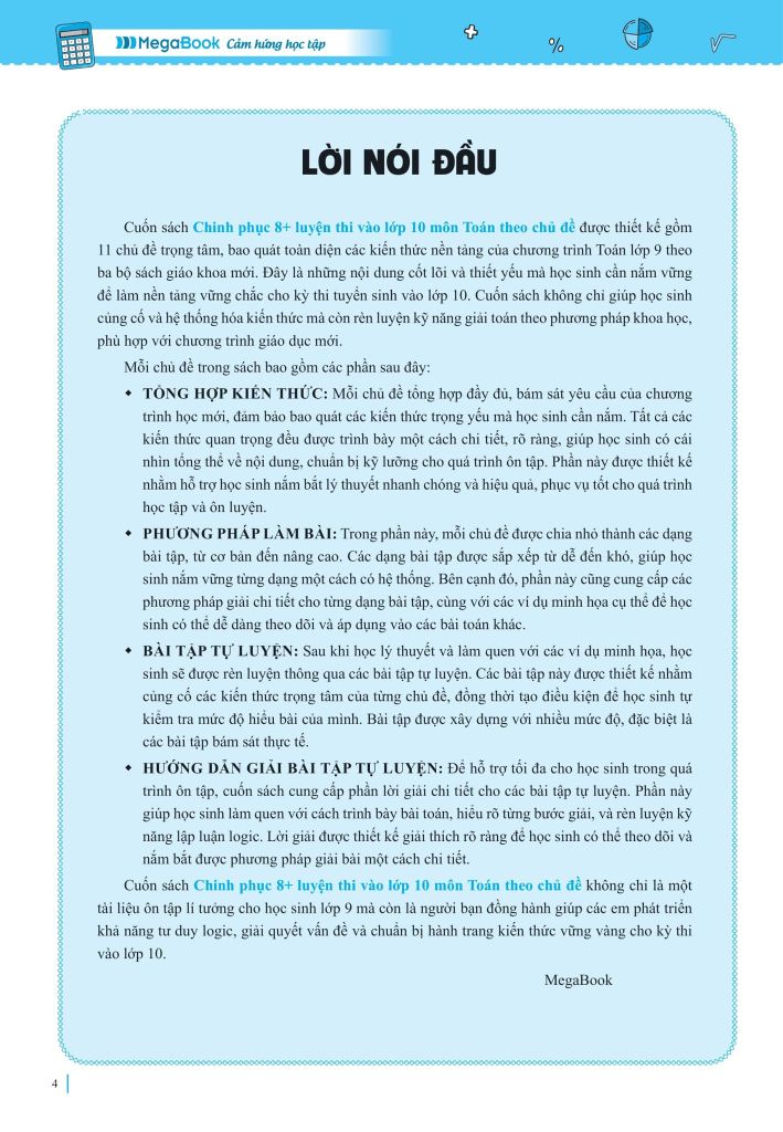 CHINH PHỤC 8+ LUYỆN THI VÀO LỚP 10 MÔN TOÁN THEO CHỦ ĐỀ
