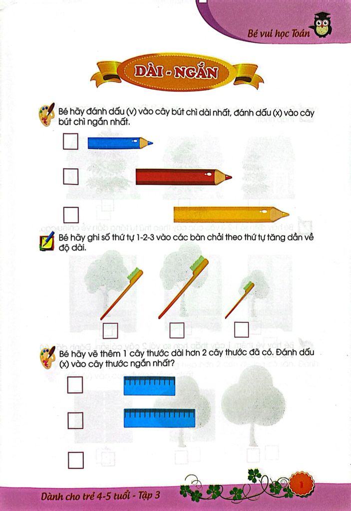 BÉ VUI HỌC TOÁN TẬP 3-DÀNH CHO TRẺ 4-5 TUỔI