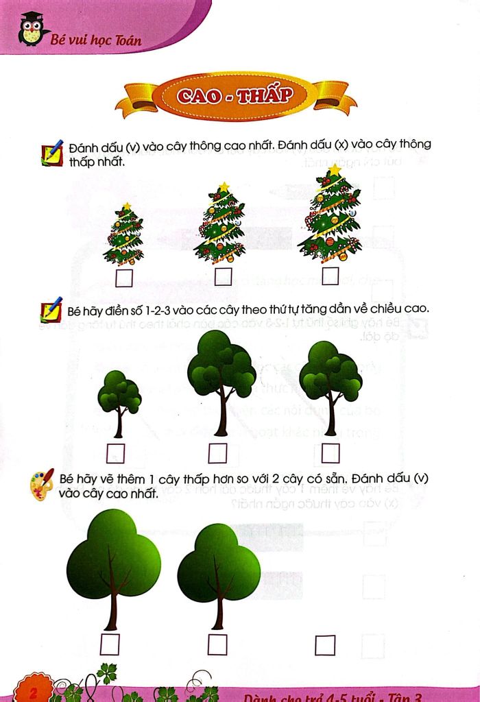 BÉ VUI HỌC TOÁN TẬP 3-DÀNH CHO TRẺ 4-5 TUỔI