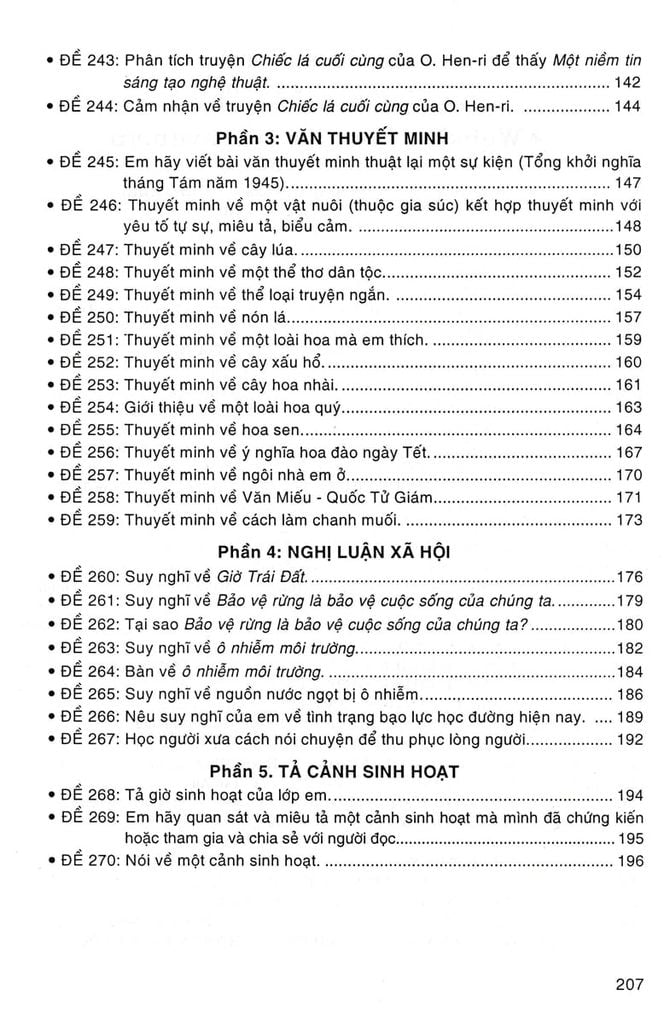 270 ĐỀ VÀ BÀI VĂN HAY 6